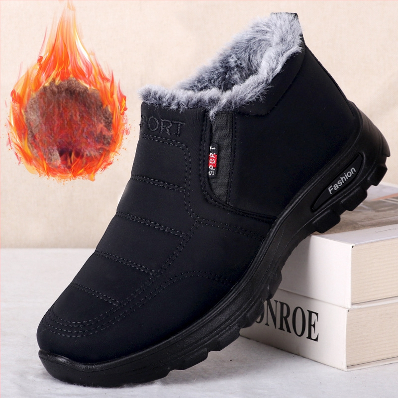 Talvised uued ema ja isa puuvillased kingad, veekindlad meeste ja naiste paarisaapad, fliisvoodriga, paksendatud, soojad keskealistele ja eakatele libisemisvastased lumesaapad