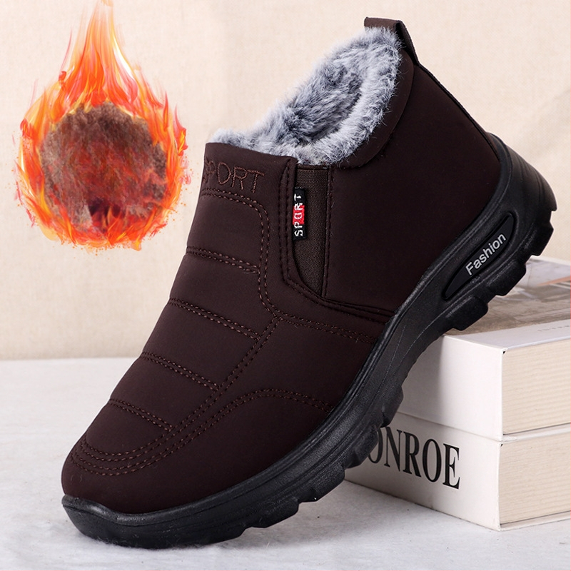 Talvised uued ema ja isa puuvillased kingad, veekindlad meeste ja naiste paarisaapad, fliisvoodriga, paksendatud, soojad keskealistele ja eakatele libisemisvastased lumesaapad