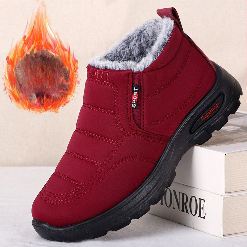 Talvised uued ema ja isa puuvillased kingad, veekindlad meeste ja naiste paarisaapad, fliisvoodriga, paksendatud, soojad keskealistele ja eakatele libisemisvastased lumesaapad