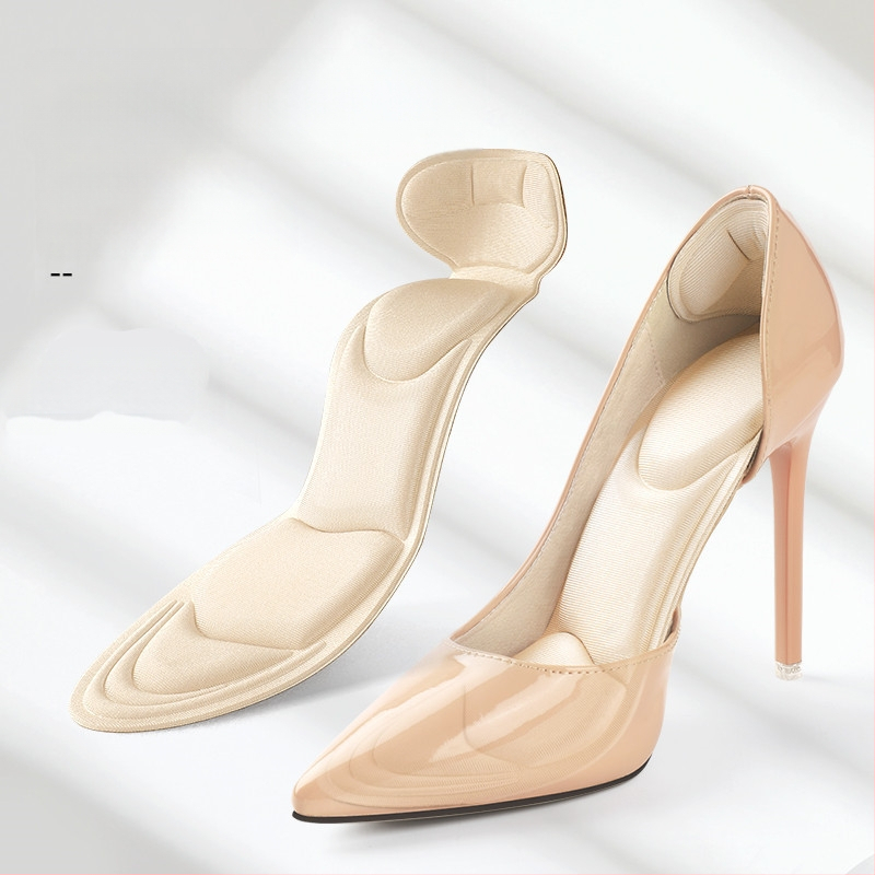 4D sisetallad naistele, kes ei väsi pärast pikka seismist, higi imavad, hingavad, paksendatud, lööke neelavad, ülipehmed kõrge kontsaga kingad, poole suurusega padjad, kontsakleebised