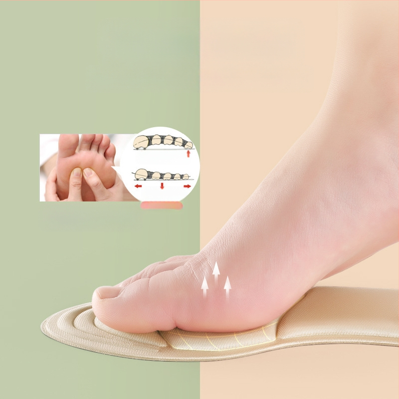 4D sisetallad naistele, kes ei väsi pärast pikka seismist, higi imavad, hingavad, paksendatud, lööke neelavad, ülipehmed kõrge kontsaga kingad, poole suurusega padjad, kontsakleebised