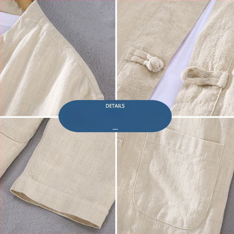 2309 Meeste Hiina stiilis puuvillane ja linane pikkade varrukatega Hiina stiilis pandlaga särk meeste meditatsiooniteerõivad Hiina riided