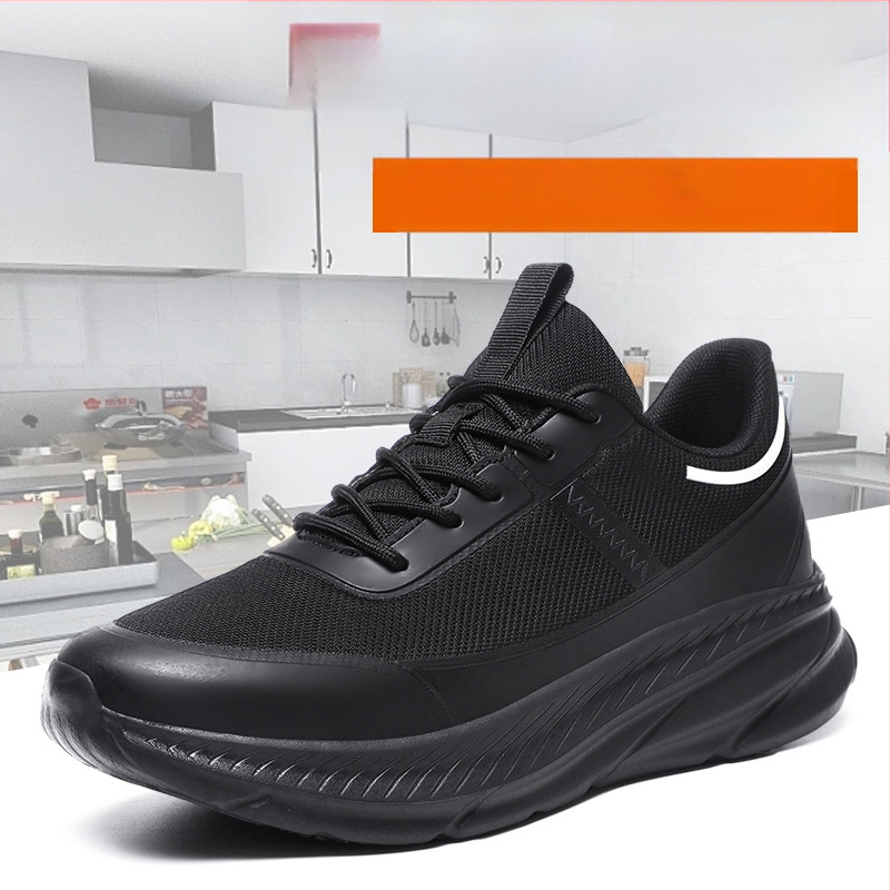 Határokon átnyúló, forró eladású professzionális szakácscipők, férfi csúszásmentes, vízálló, olajálló, konyhai munkához, szagmentes, férfi lélegző, hátsó konyhai munkacipő