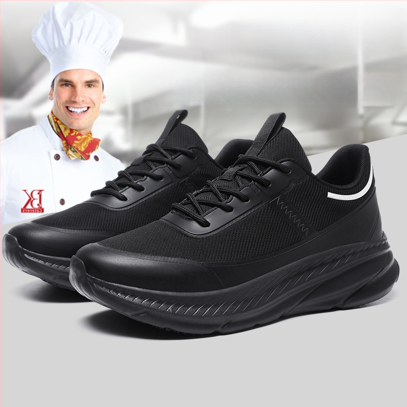 Határokon átnyúló, forró eladású professzionális szakácscipők, férfi csúszásmentes, vízálló, olajálló, konyhai munkához, szagmentes, férfi lélegző, hátsó konyhai munkacipő