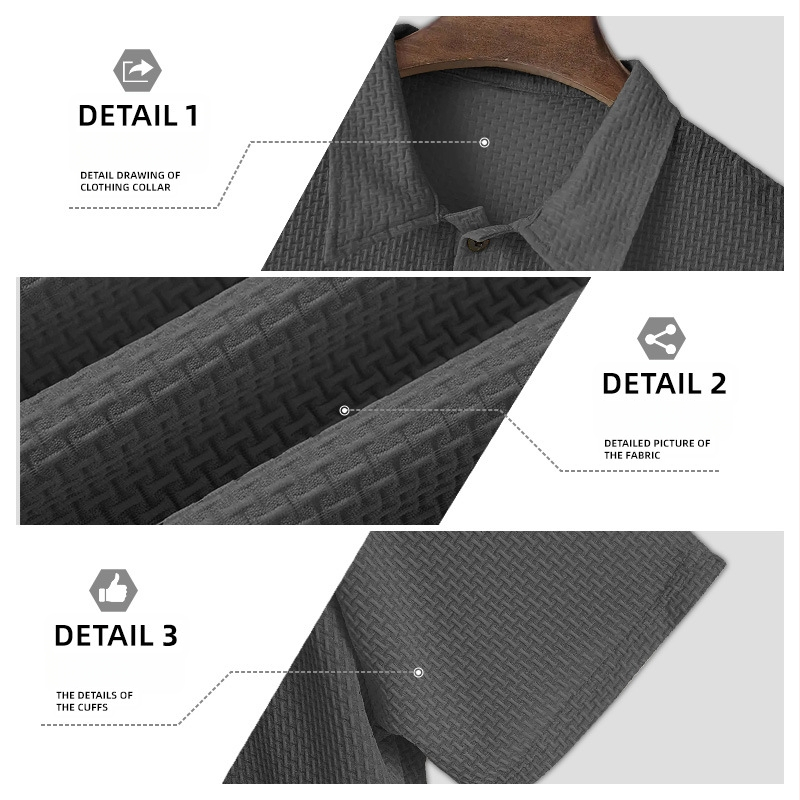 TEMU Amazon Explosions csúcskategóriás hálós Buersucker jég selyem rövid ujjú férfi lézerrel bélelt nyári egyszínű plus size póló