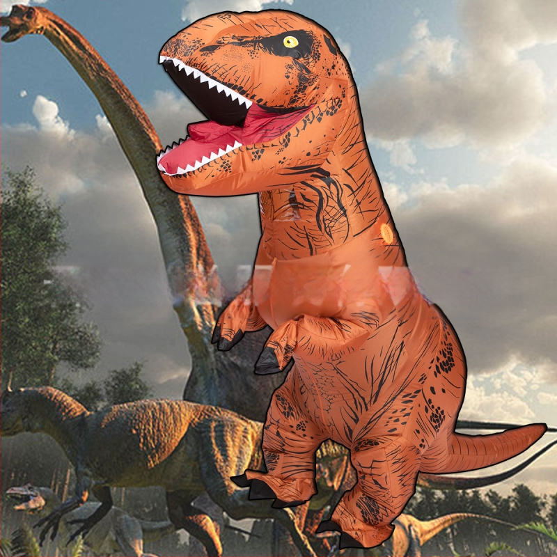 Helovīna T-Rex reālistiski smieklīgi dinozauru piepūšamie apģērbi svētku ballīte smieklīga šova dinozauru apģērbu kleita