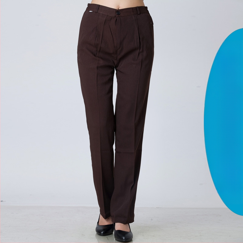 Viesnīcas numura apkalpotāja kombinezona bikses, elastīga jostasvieta, taisnas bikses, īpašuma uzkopšanas bikses, sieviešu ēdināšanas bikses