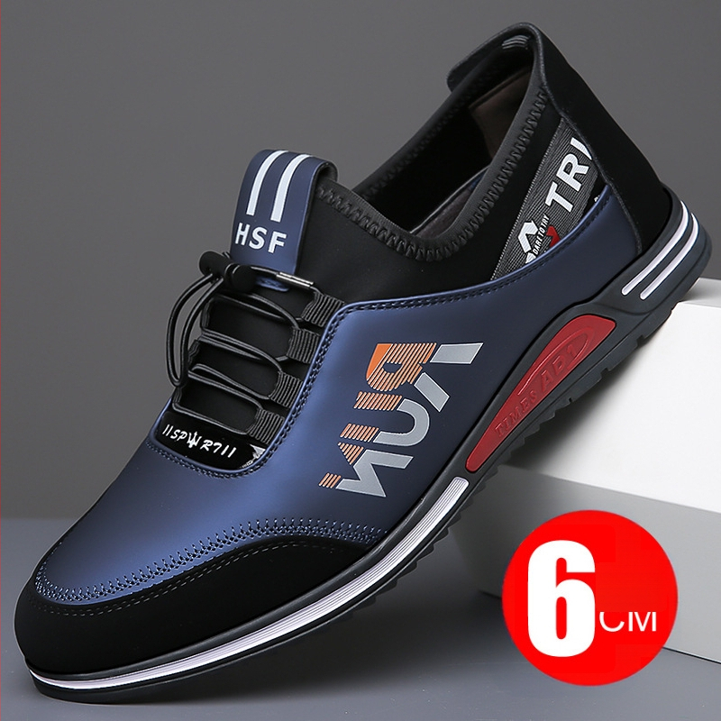 Jesenske nove muške cipele od mekane kože s mekim dnom, ležerne cipele za muškarce, britanske, svestrane, podižuće, moderne cipele, sportske kožne cipele za muškarce