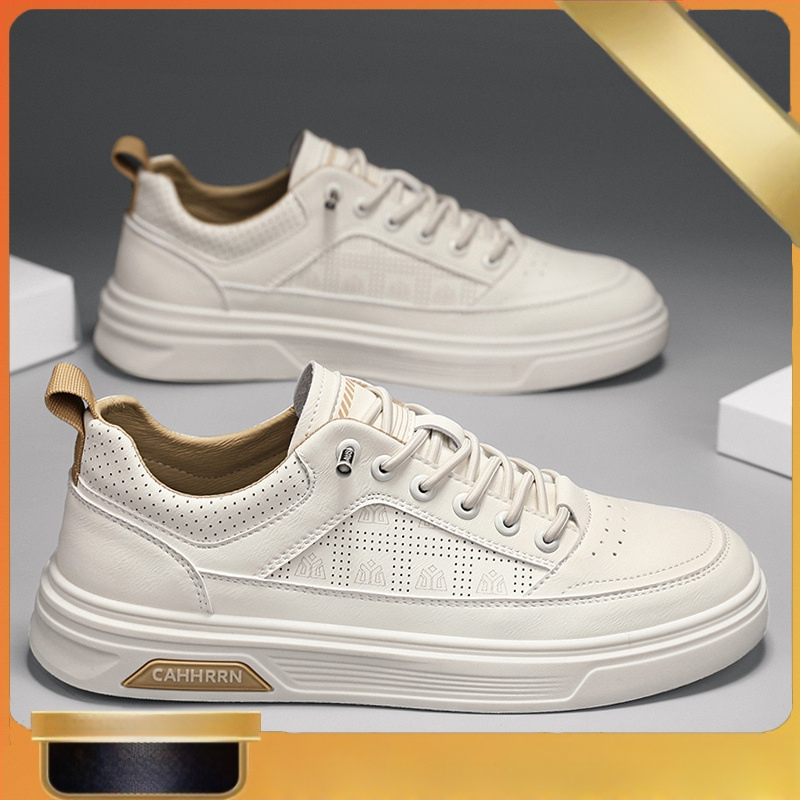 Férfi cipők 2025 Új férfi lusta fűzőmentes alkalmi deszkás cipő megnövelt puha talpú sportcipő tinédzser fehér cipő