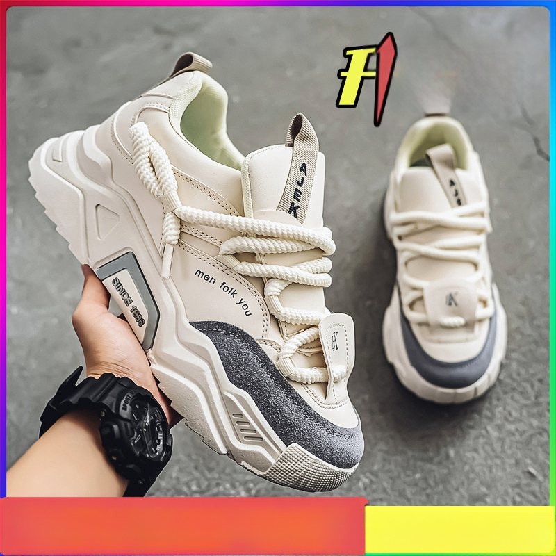 Gyári futó sport bőr Sense Internet Celebrity Tide márka Emelkedett Torre cipő Férfi őszi vastag talpú alkalmi minden mérkőzéshez