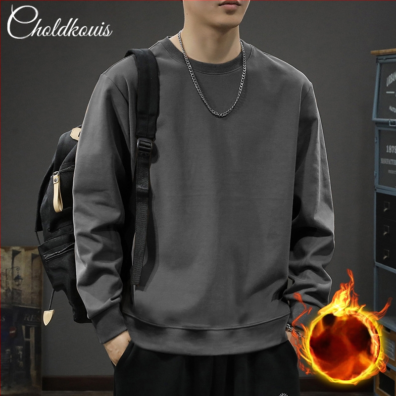 Тежък американски стил ретро чисто черен суитшърт с кръгло деколте за мъже, пролетно-есенен нов висок клас модерен марков свободен ежедневен яке