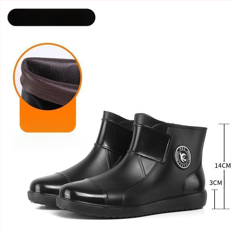 Meeste täiskasvanutele mõeldud veekindlad libisemiskindlad lühikesed paksu põhjaga vihmasaapad, kulumiskindlad köögi- ja autopesula kummist kingad