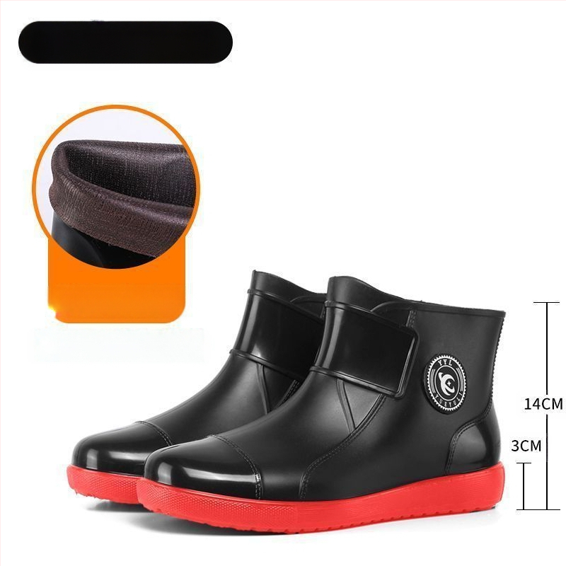 Meeste täiskasvanutele mõeldud veekindlad libisemiskindlad lühikesed paksu põhjaga vihmasaapad, kulumiskindlad köögi- ja autopesula kummist kingad