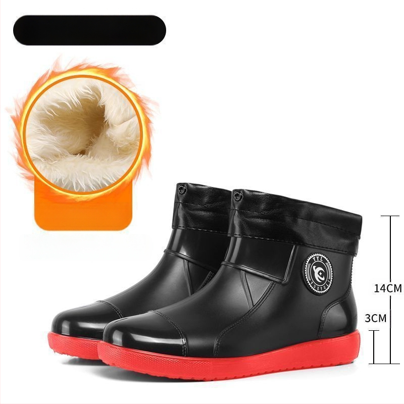 Meeste täiskasvanutele mõeldud veekindlad libisemiskindlad lühikesed paksu põhjaga vihmasaapad, kulumiskindlad köögi- ja autopesula kummist kingad