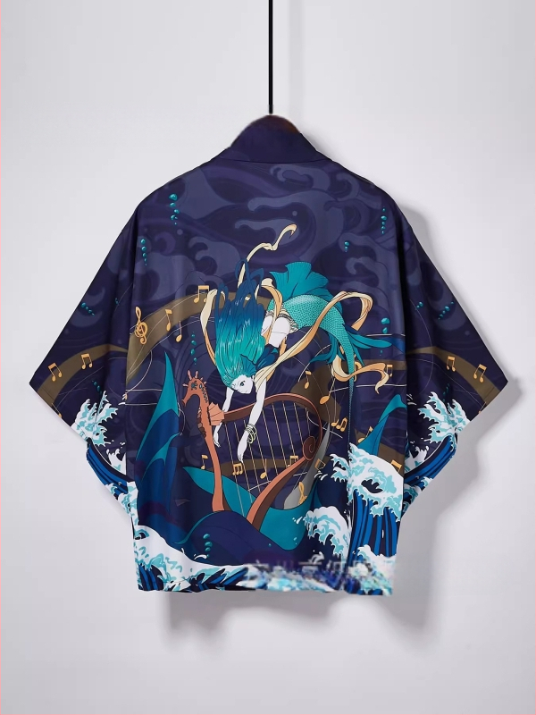 2024. gada pārrobežu jauns produkts Retro elementu sērija apmetnis jauns Harajuku Kimono halāts virsdrēbes Haori apmetnis kardigans