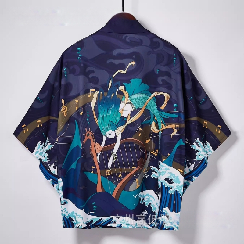 2024. gada pārrobežu jauns produkts Retro elementu sērija apmetnis jauns Harajuku Kimono halāts virsdrēbes Haori apmetnis kardigans