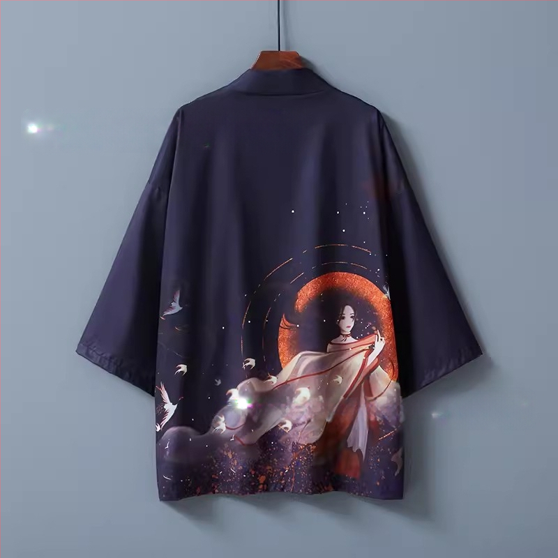 2024. gada pārrobežu jauns produkts Retro elementu sērija apmetnis jauns Harajuku Kimono halāts virsdrēbes Haori apmetnis kardigans