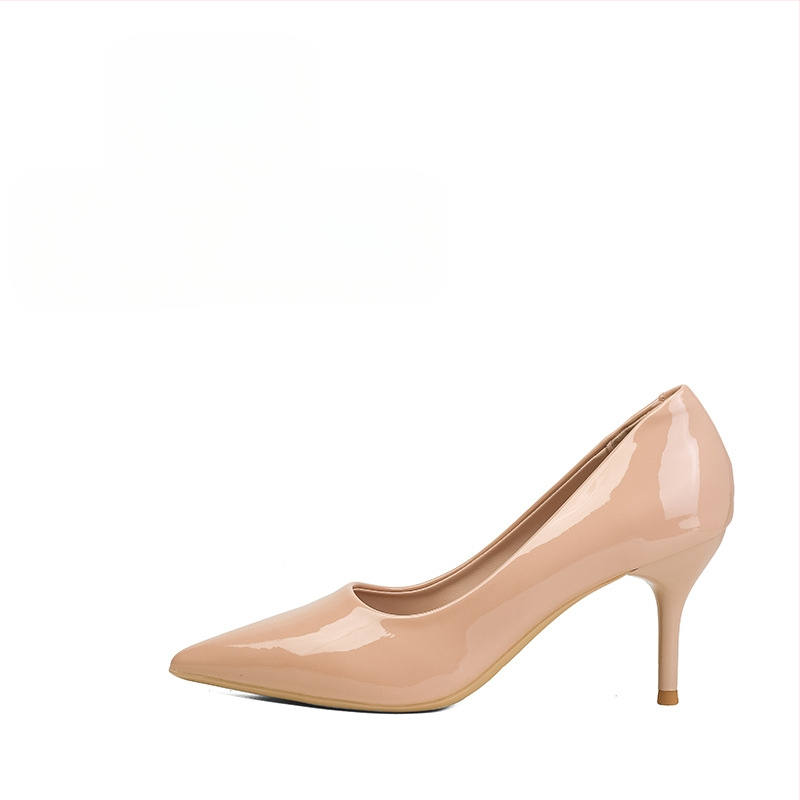 Visoke potpetice za žene, stiletto potpetice, nove bijele profesionalne cipele sa špicastim vrhom, nišni elegantni dizajn, boje kože