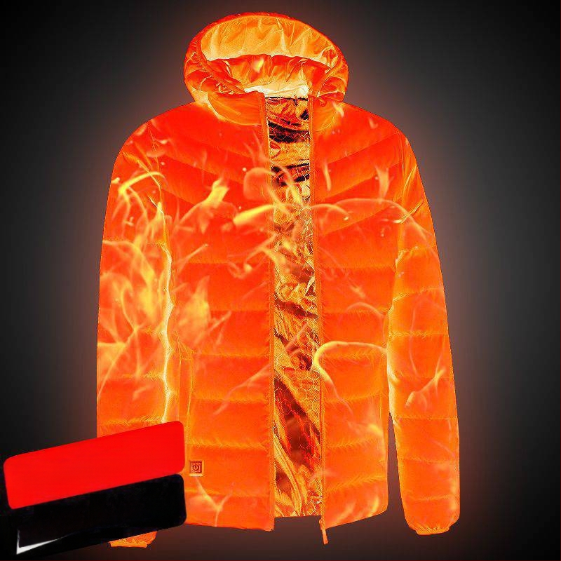 Nová technológia elektrického vykurovania s bavlnenou podšívkou, pánska a dámska inteligentná vykurovacia bavlnená podšívka, nabíjanie oblečenia s celotelovým vykurovaním, zimný kabát