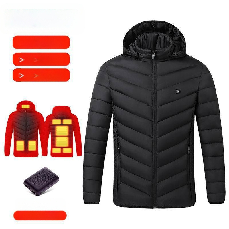 Nová technológia elektrického vykurovania s bavlnenou podšívkou, pánska a dámska inteligentná vykurovacia bavlnená podšívka, nabíjanie oblečenia s celotelovým vykurovaním, zimný kabát