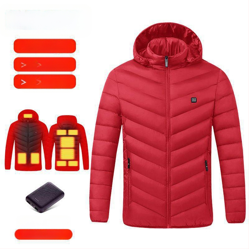 Nová technológia elektrického vykurovania s bavlnenou podšívkou, pánska a dámska inteligentná vykurovacia bavlnená podšívka, nabíjanie oblečenia s celotelovým vykurovaním, zimný kabát