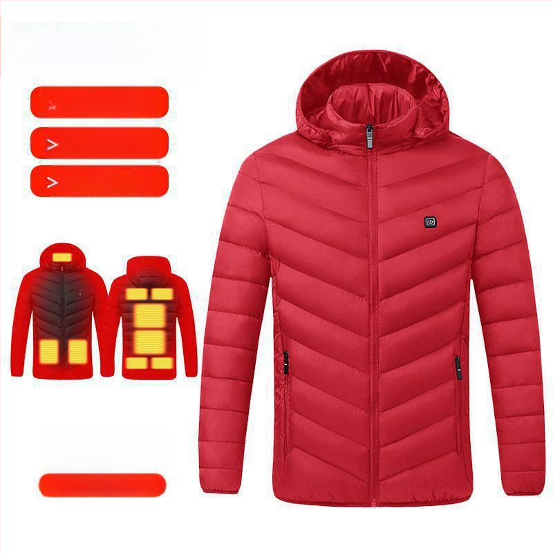Nová technológia elektrického vykurovania s bavlnenou podšívkou, pánska a dámska inteligentná vykurovacia bavlnená podšívka, nabíjanie oblečenia s celotelovým vykurovaním, zimný kabát