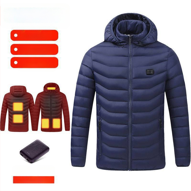 Nová technológia elektrického vykurovania s bavlnenou podšívkou, pánska a dámska inteligentná vykurovacia bavlnená podšívka, nabíjanie oblečenia s celotelovým vykurovaním, zimný kabát