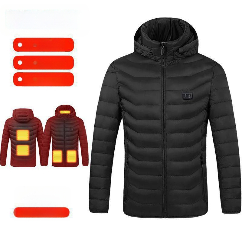 Nová technológia elektrického vykurovania s bavlnenou podšívkou, pánska a dámska inteligentná vykurovacia bavlnená podšívka, nabíjanie oblečenia s celotelovým vykurovaním, zimný kabát
