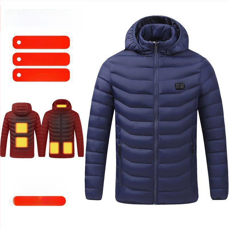 Nová technológia elektrického vykurovania s bavlnenou podšívkou, pánska a dámska inteligentná vykurovacia bavlnená podšívka, nabíjanie oblečenia s celotelovým vykurovaním, zimný kabát