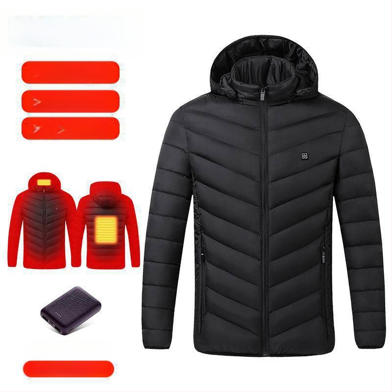 Nová technológia elektrického vykurovania s bavlnenou podšívkou, pánska a dámska inteligentná vykurovacia bavlnená podšívka, nabíjanie oblečenia s celotelovým vykurovaním, zimný kabát