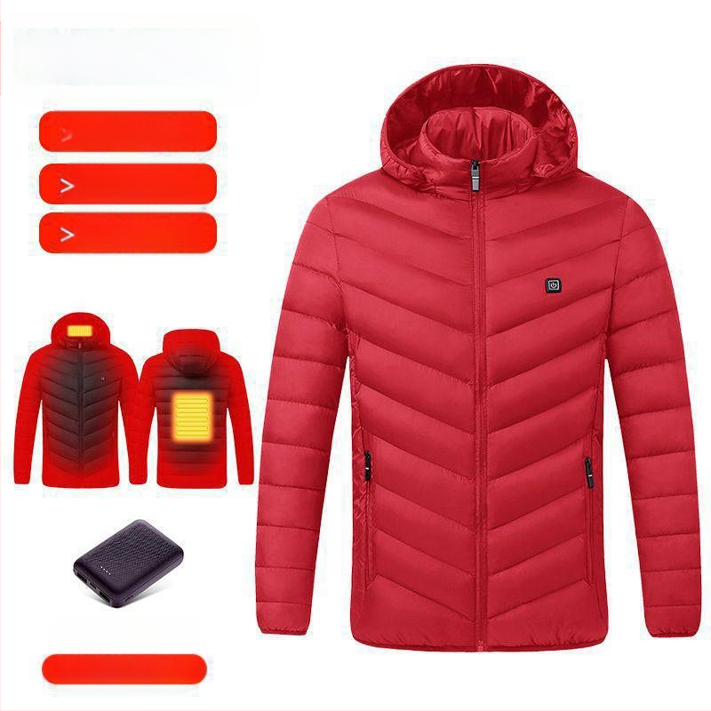 Nová technológia elektrického vykurovania s bavlnenou podšívkou, pánska a dámska inteligentná vykurovacia bavlnená podšívka, nabíjanie oblečenia s celotelovým vykurovaním, zimný kabát