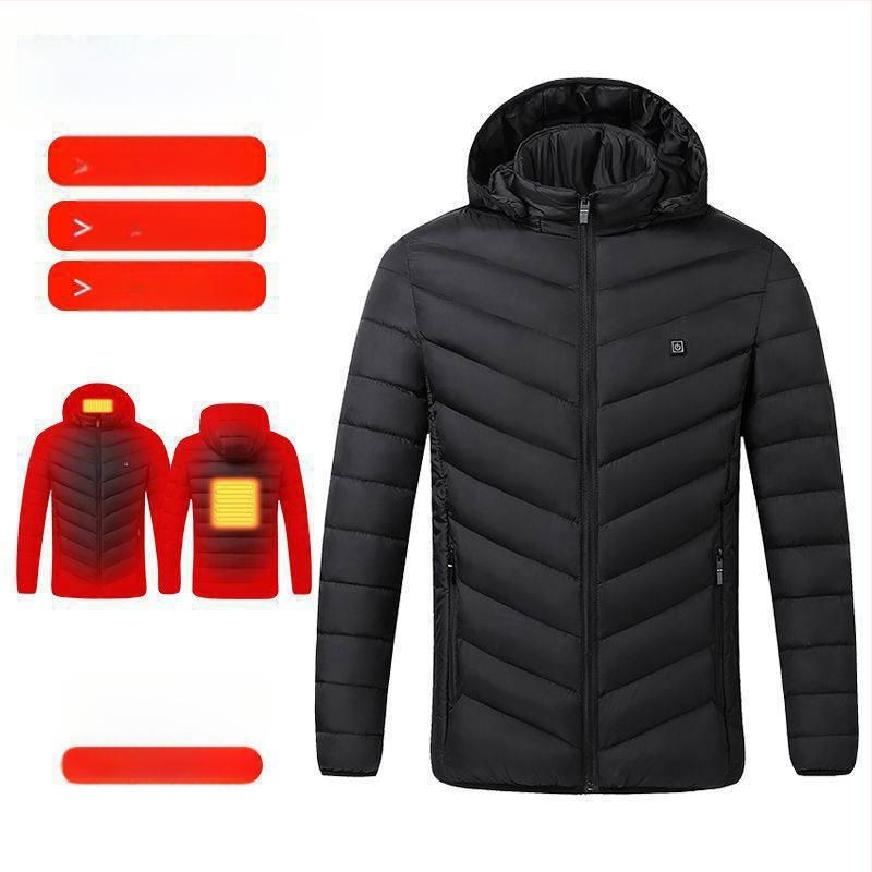 Nová technológia elektrického vykurovania s bavlnenou podšívkou, pánska a dámska inteligentná vykurovacia bavlnená podšívka, nabíjanie oblečenia s celotelovým vykurovaním, zimný kabát