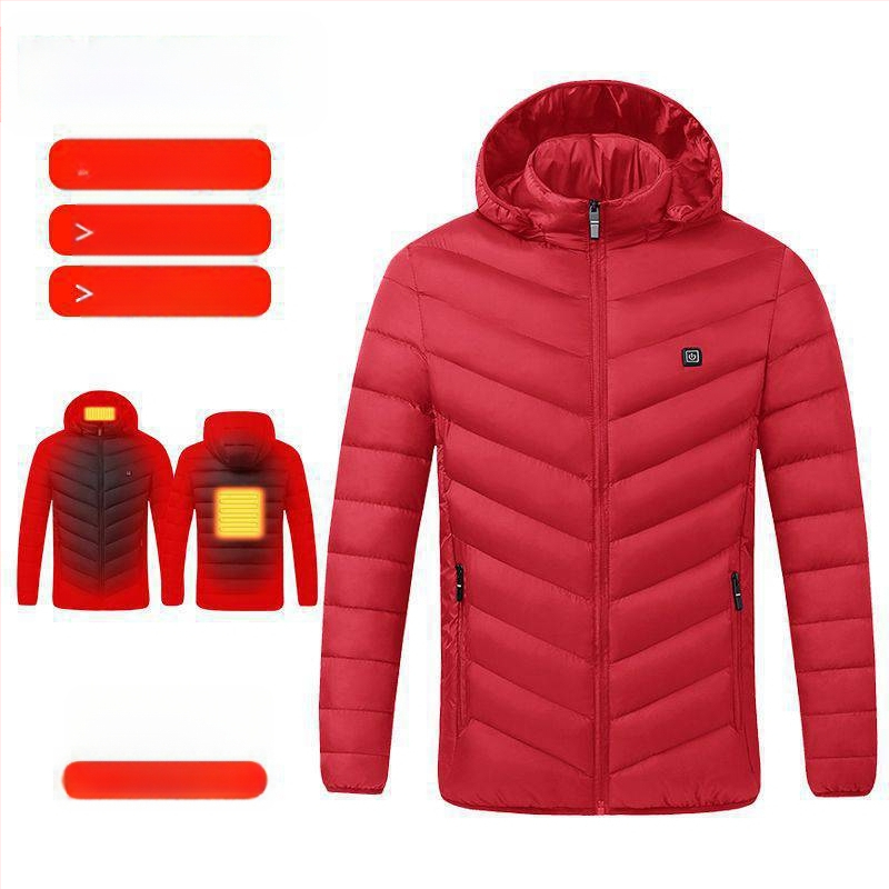 Nová technológia elektrického vykurovania s bavlnenou podšívkou, pánska a dámska inteligentná vykurovacia bavlnená podšívka, nabíjanie oblečenia s celotelovým vykurovaním, zimný kabát