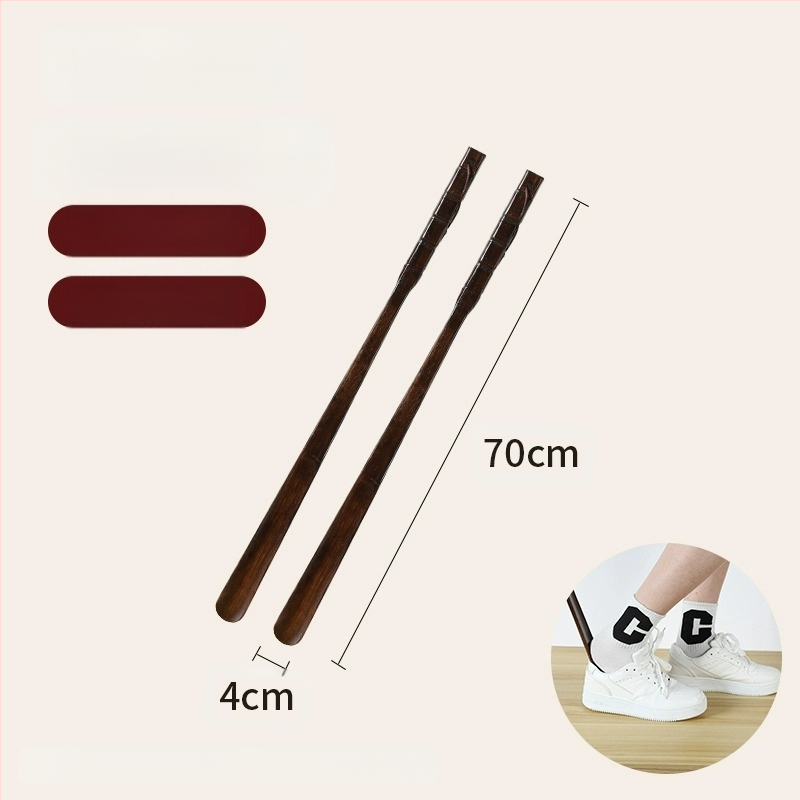 Medžio masyvo batų traukiklis, ilga rankena, pagyvenusių moterų, nėščių moterų, nesulenktų batų, dėvėtų batų artefaktą, medinį batų traukiklį, taupantį laiką