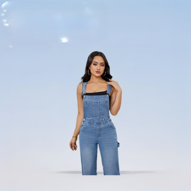 Ženske traperice najprodavanije u cijelosti, ekskluzivno za europsku i američku vanjsku trgovinu, kombinezoni od opranog trapera s osobnošću