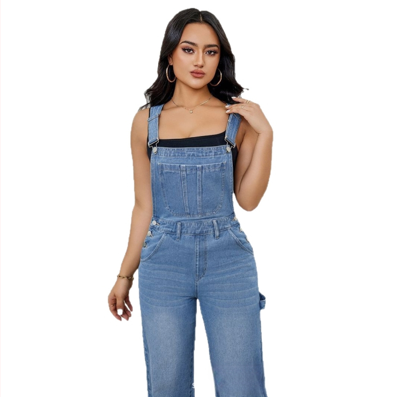 Ženske traperice najprodavanije u cijelosti, ekskluzivno za europsku i američku vanjsku trgovinu, kombinezoni od opranog trapera s osobnošću