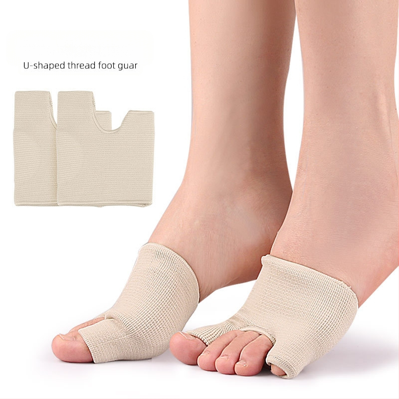 Priekinės pėdos pagalvėlės silikoninis diržas su audiniu, U formos, skirtas priekinės pėdos skausmui malšinti, trijų skylių piršto valgus korekcija, didžiojo piršto priežiūros užvalkalas