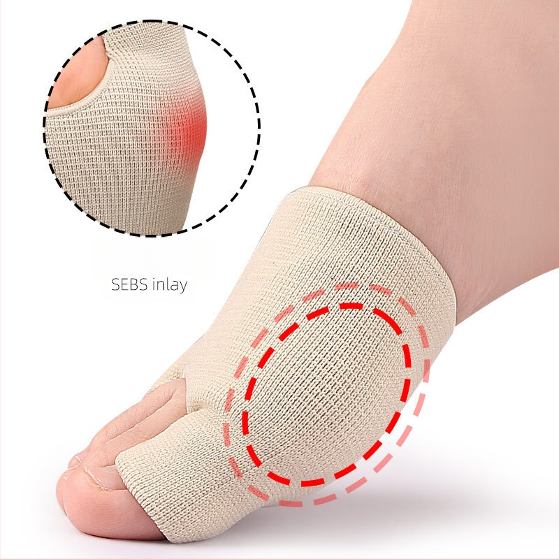 Priekinės pėdos pagalvėlės silikoninis diržas su audiniu, U formos, skirtas priekinės pėdos skausmui malšinti, trijų skylių piršto valgus korekcija, didžiojo piršto priežiūros užvalkalas
