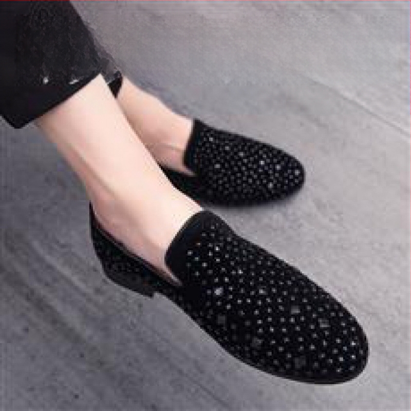 Pantofi din piele pentru bărbați, stilist de club de noapte, cu strasuri, pantofi din piele transfrontalieri