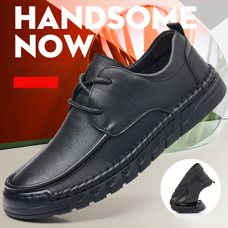 2024 m. odiniai vyriški batai, tikros odos, neslystantys, atsparūs dilimui, minkšti padai, patogūs, smūgius sugeriantys, vidutinio amžiaus tėčio laisvalaikio verslo vyriški batai, tinkantys visiems rungtynėms