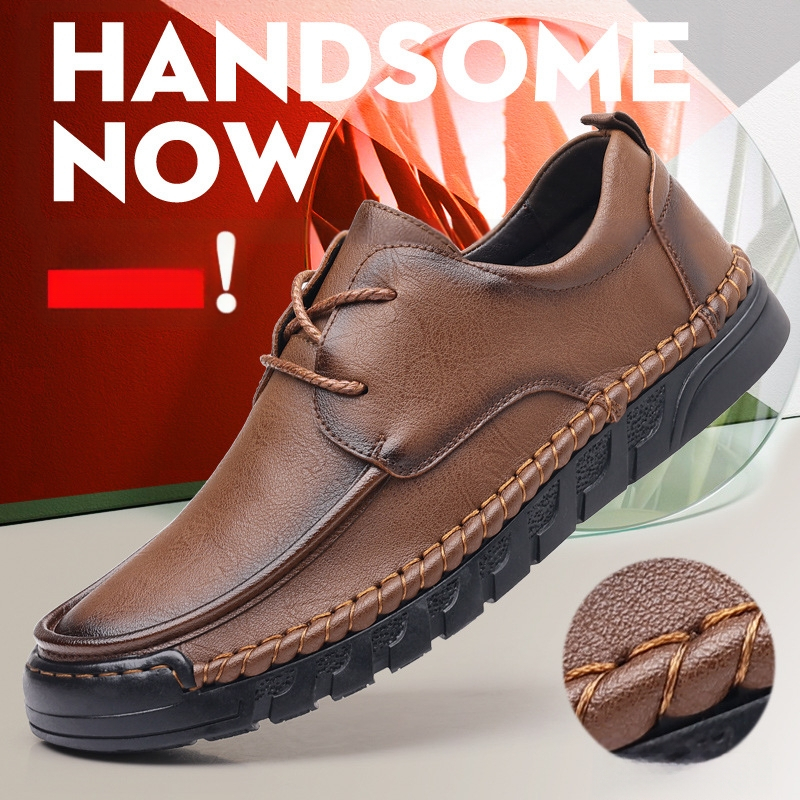 2024 m. odiniai vyriški batai, tikros odos, neslystantys, atsparūs dilimui, minkšti padai, patogūs, smūgius sugeriantys, vidutinio amžiaus tėčio laisvalaikio verslo vyriški batai, tinkantys visiems rungtynėms