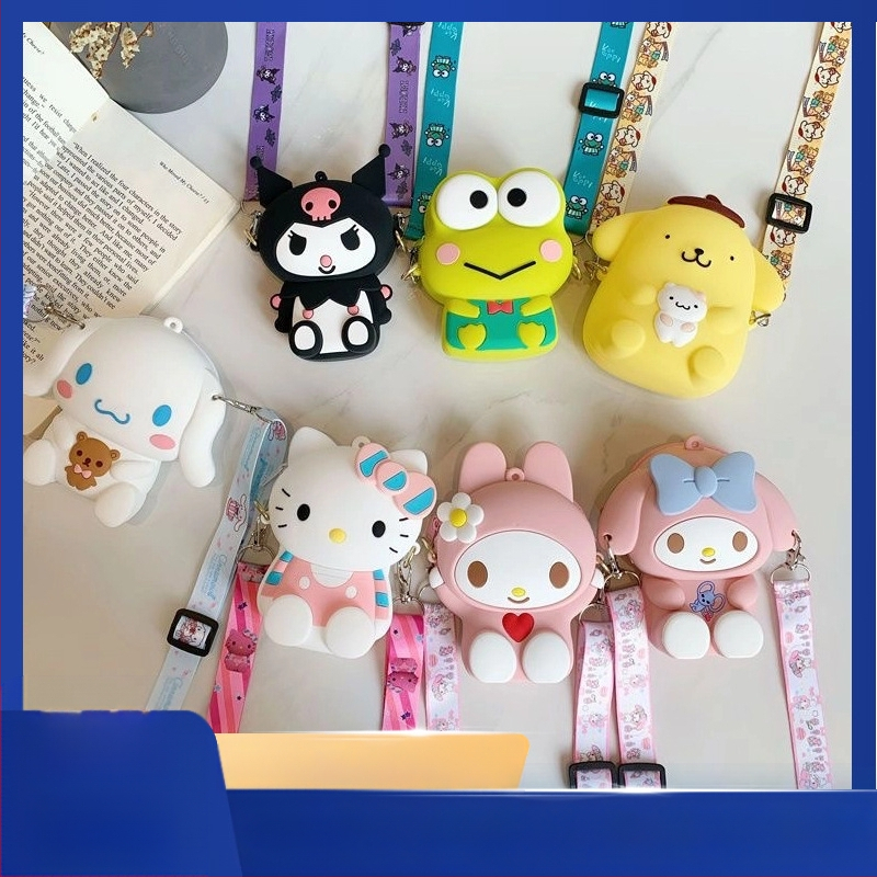 Silikoonist mündikott, kohandatud PVC-koomiksist laste õlakott, kõrvaklappide kott, armas ripatsiga tõmblukuga silikoonkoti kohandamine