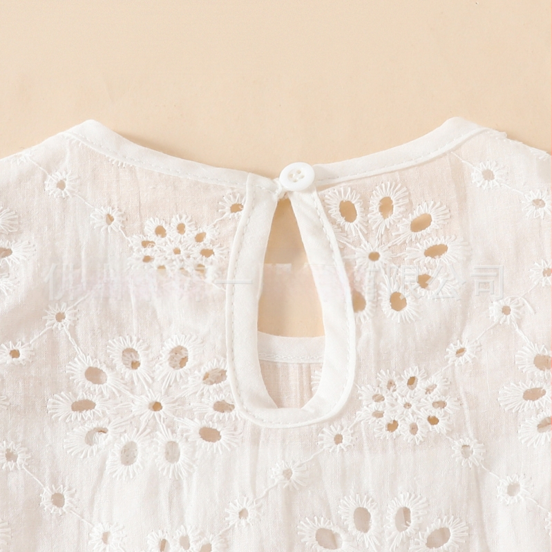 2024 Ново лято за бебе момиченце, сладко бяло топче със снежинка