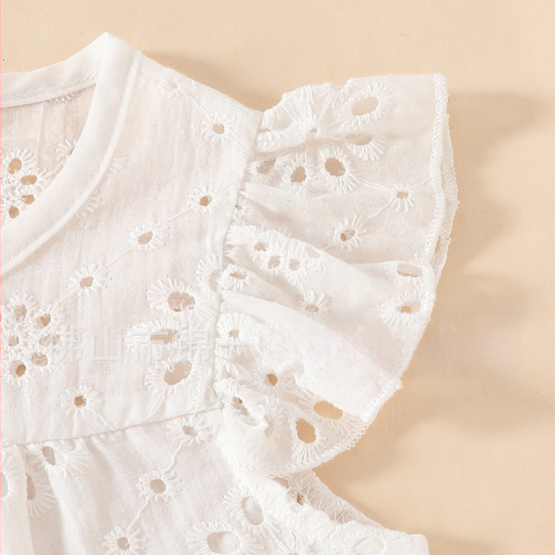 2024 Ново лято за бебе момиченце, сладко бяло топче със снежинка