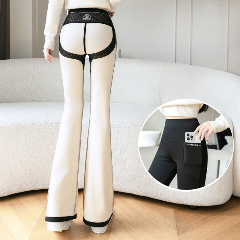 Moteriškos viršutiniai drabužiai su vilnos pamušalu, dvigubomis kišenėmis, raginės ryklio kelnės, rudens ir žiemos aukštu juosmeniu, plius dydžio, apkūnios mergaitės jogos mikro tamprės.