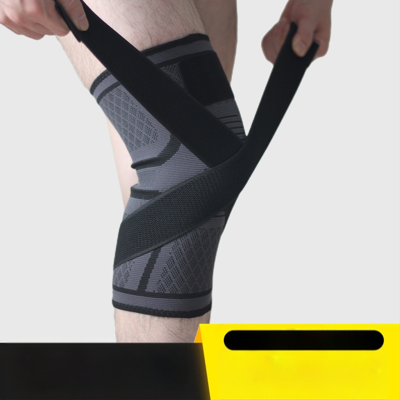 Chránič kolien s tlakovým popruhom, navíjanie, basketbal, beh, fitness, jazda na koni, pletený, športový, stlačený, priedušný
