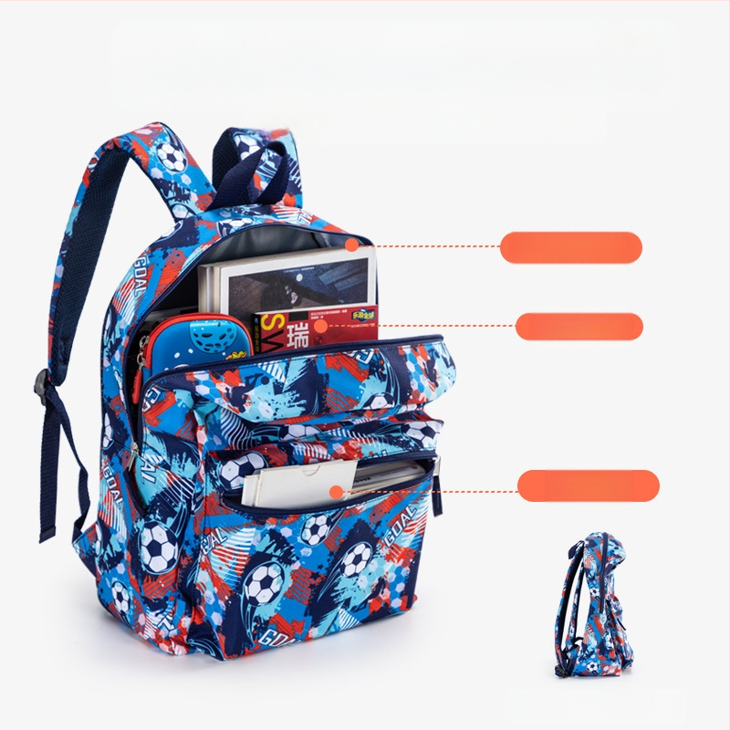 Piiriülene laste koolikottide kolmeosaline komplekt kerge multifunktsionaalne koolikottide koomiksiga trükitud seljakott algkooliõpilastele