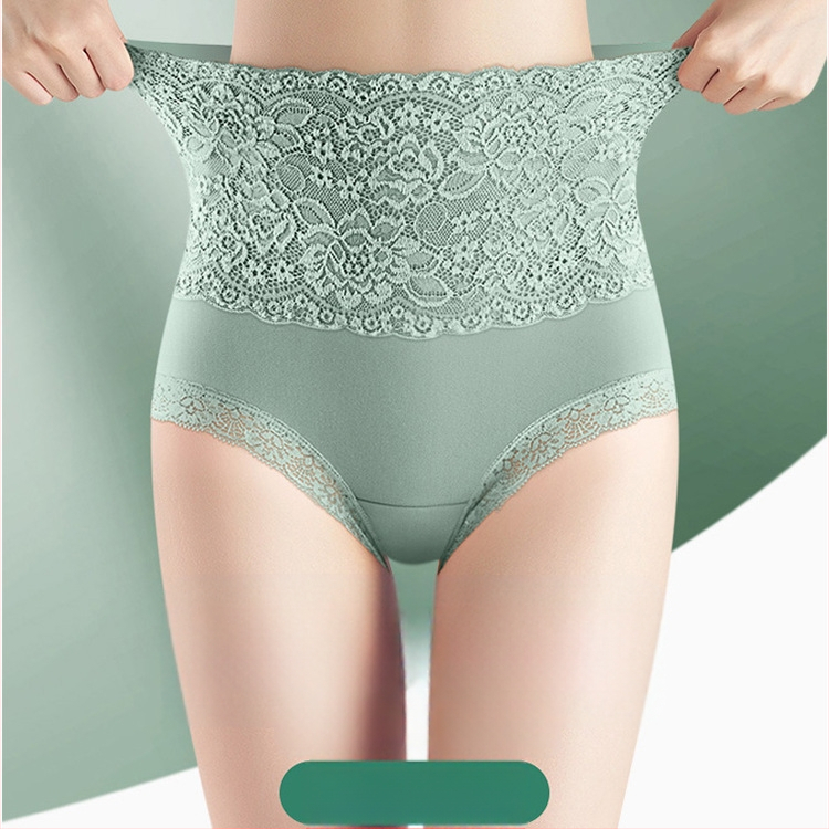 Augstas jostasvietas mežģīņu žakarda kokvilnas apakšveļa sievietēm ar gurnu vēdera biksēm, elpojošām zīdkoka zīda kājstarpes dāmu apakšveļas ražotājiem vairumtirdzniecībā