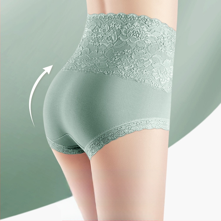 Augstas jostasvietas mežģīņu žakarda kokvilnas apakšveļa sievietēm ar gurnu vēdera biksēm, elpojošām zīdkoka zīda kājstarpes dāmu apakšveļas ražotājiem vairumtirdzniecībā