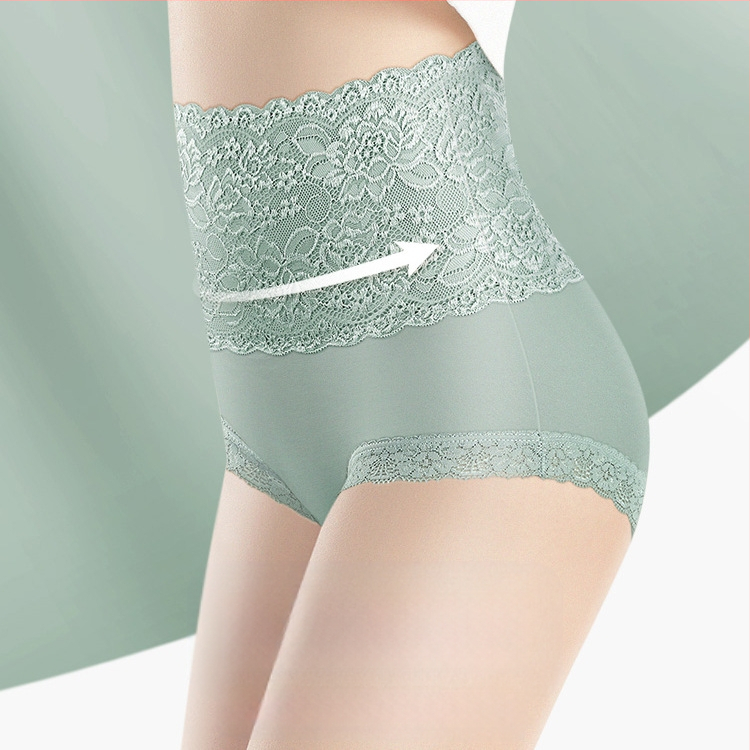 Augstas jostasvietas mežģīņu žakarda kokvilnas apakšveļa sievietēm ar gurnu vēdera biksēm, elpojošām zīdkoka zīda kājstarpes dāmu apakšveļas ražotājiem vairumtirdzniecībā